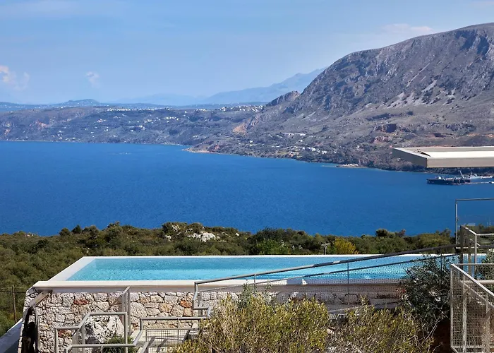 New Luxury Olives & Thyme Retreat, Seaview With 2 Heated Pools * La Canea